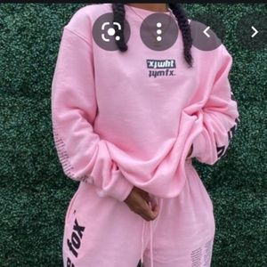 White fox boutique pink sweatshirt